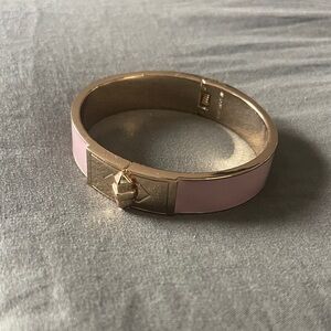 Stella & Dot /-Elegant Dusty Pink and Gold Hinge Bangle Bracelet